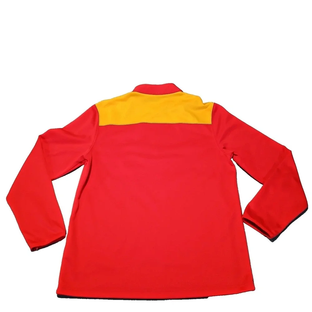 Kansas City Chiefs Pullover Mens L Red‎ Yellow Fleece NFL Football Quarter Zip
